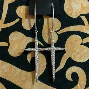 Silver anchor earrings